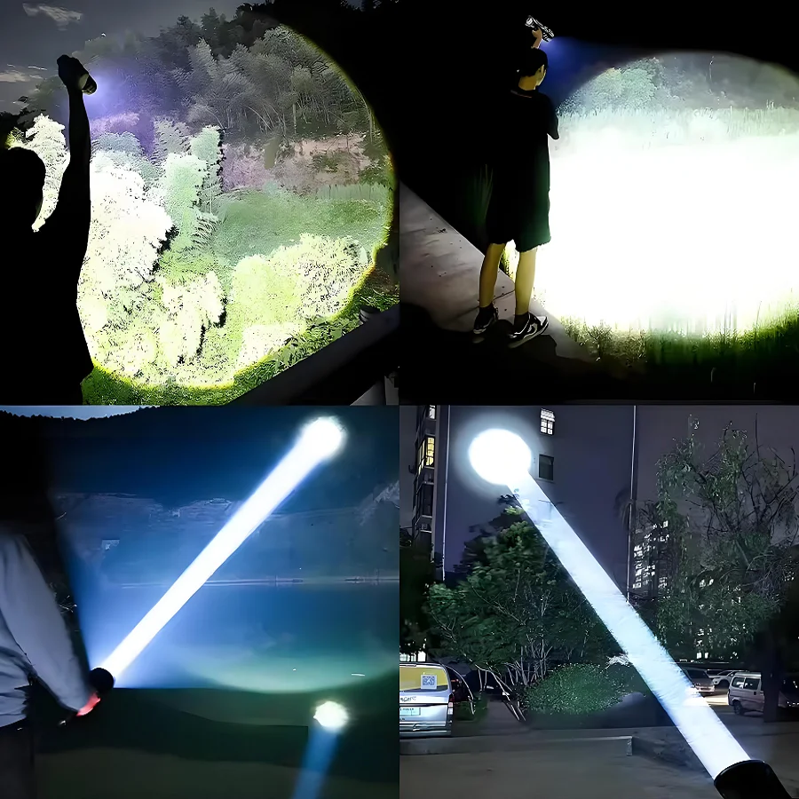 2025 Most Powerful LED Flashlight White Laser Concentrated Ignition Flashlights Power Display Tactical Torch Outdoor Survival - Image 6