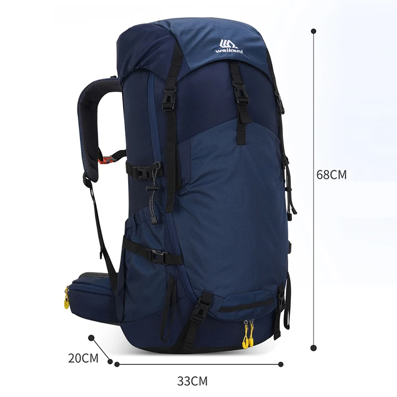 60L Climbing Camping Backpack with Rain Cover Large Outdoor Waterproof Hiking Trekking Mountaineering Hydration Bag Rucksack - Image 5