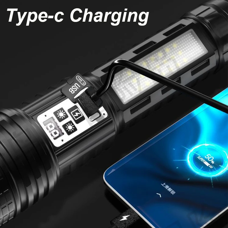 1000000lm Most Powerful Led Flashlight USB Rechargeable Flashlights Strong Light Military Tactical Lantern Camping Outdoor Torch - Image 3
