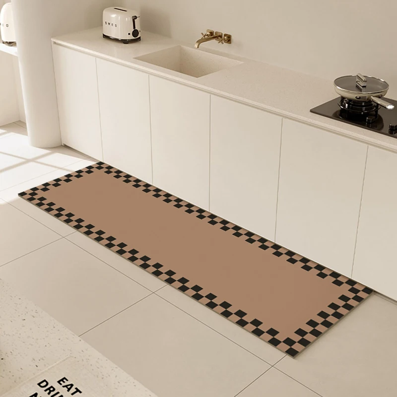 VIKAMA Korean Minimalist Style Kitchen Floor Mat Water-Absorbing And Oil-Absorbing Diatom Mud Carpet Home Bathroom Door Carpet - Image 2