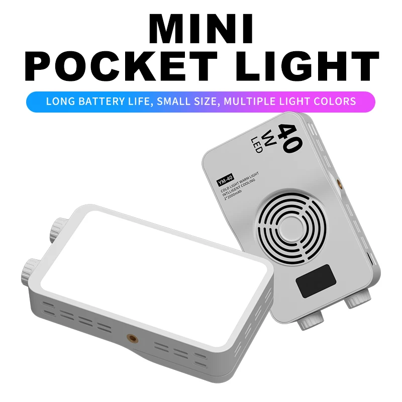 40W Bi-Color LED Portable Fill Light Live Street Photography Light Selfie Light Camera Top Light Outdoor Live Lighting Equipment - Image 6