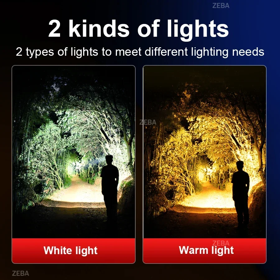 2026 Powerful LED Headlamp Type-C Rechargeable Headlight 3*18650 Head Flashlights High Power Head Lamp Fishing Zoom Headlights - Image 3