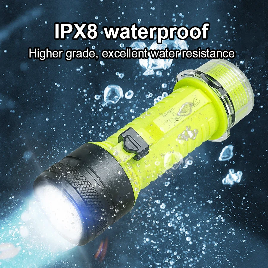 3000000LM High Power LED Flashlight Amphibious Torch Professional Diving Torch Super Bright Flashlights IPX8 Waterproof Lantern - Image 4