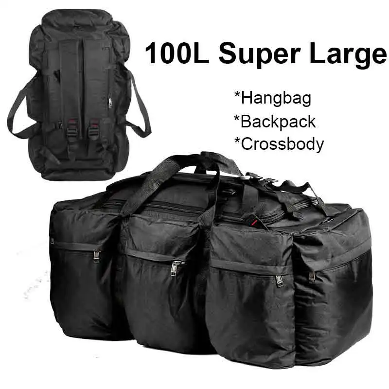 100L Tactical Luggage Duffel Camping Bag Travel Backpack for Men Outdoor Shoulder Large Hiking Tourist Storage Rucksack - Image 6