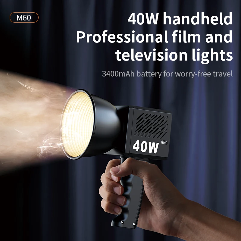 LED Video Light Built-in 3400mAh Battery and PD Fast Charging Portable Handheld Bi-Color 2500K-6500K Continuous Output Lighting