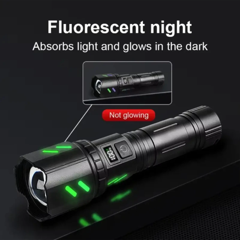 Most Powerful 200000LM Tactical Flashlight Firestarter High Power Led Flashlight Type-C Rechargeable Torch Laser Pointer Outdoor - Image 3