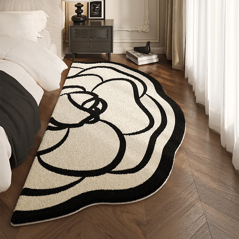 VIKAMA French bedside rugs new carpet bedroom light luxury premium sense of short plush room fall-proof master bedroom floor mat - Image 3