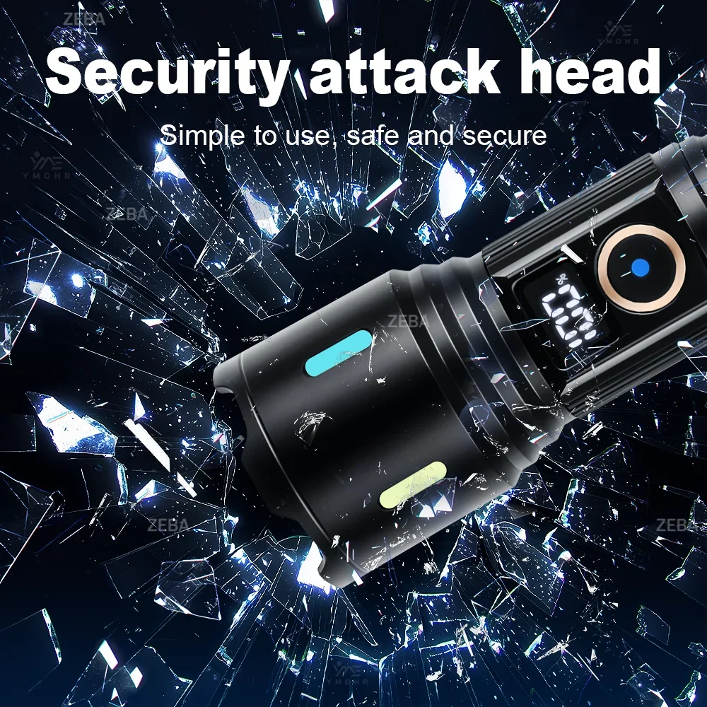 High Power Rechargeable LED Flashlight White Laser Power Bank Tactical Light Powerful Work lamp For Fishing Camping Accessories - Image 2