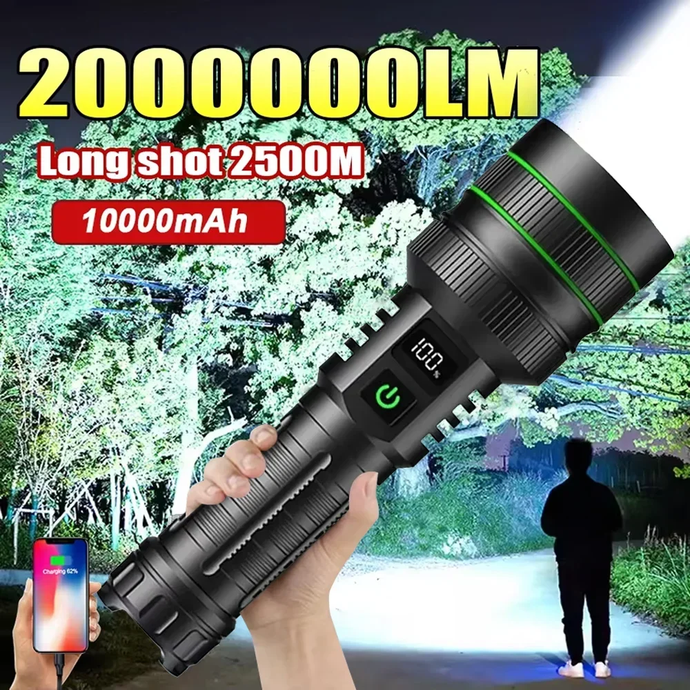 New 800W Ultra Powerful Flashlight Rechargeable LED Flashlight Tactical Torch Zoom High Power Flashlight 3000M Long Shot Lantern