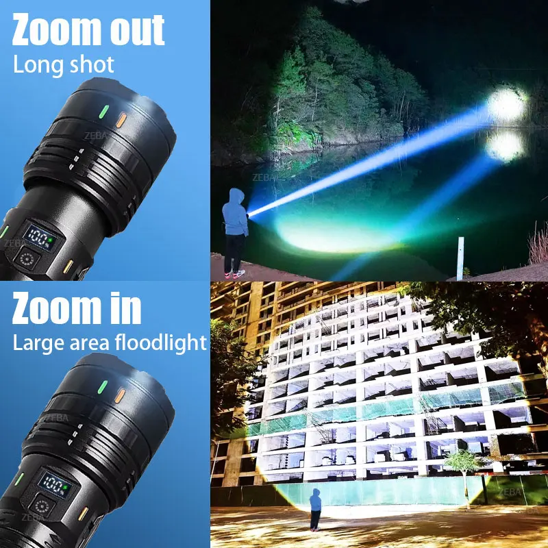 1000000LM High Power LED Flashlight Most Bright Tactical Flashlight Rechargeable Torch Powerful Long Shot 4000m Lamp for Hunting - Image 6