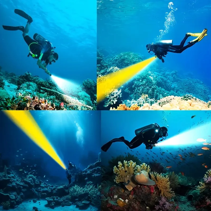 2025 New Professional Diving Flashlight 500M Underwater Lamp IPX8 Waterproof LED Flashlight USB Rechargeable Scuba Diving Torch - Image 2