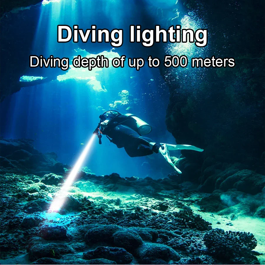 3000000LM High Power LED Flashlight Amphibious Torch Professional Diving Torch Super Bright Flashlights IPX8 Waterproof Lantern - Image 5