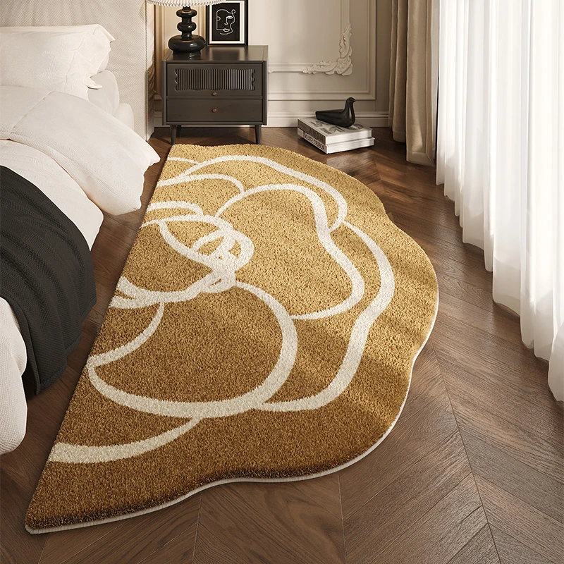 VIKAMA French bedside rugs new carpet bedroom light luxury premium sense of short plush room fall-proof master bedroom floor mat - Image 4