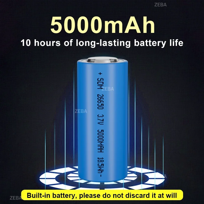 3000K/6000K High Power LED Flashlight Rechargeable Flashlight Zoomable Torch for Lighting in Rainy Hiking and Emergency Lighting - Image 6