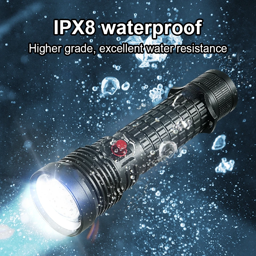 2025 New Professional Diving Flashlight 500M Underwater Lamp IPX8 Waterproof LED Flashlight USB Rechargeable Scuba Diving Torch - Image 5