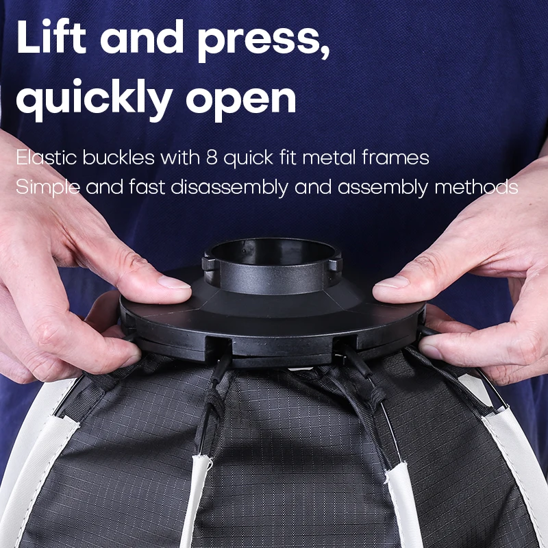 Quick Release Parabolic Softbox Beehive Grid Octagonal Soft Stand Compatible with ZU80/RL80 and other mini Bowens fixtures 30cm - Image 5
