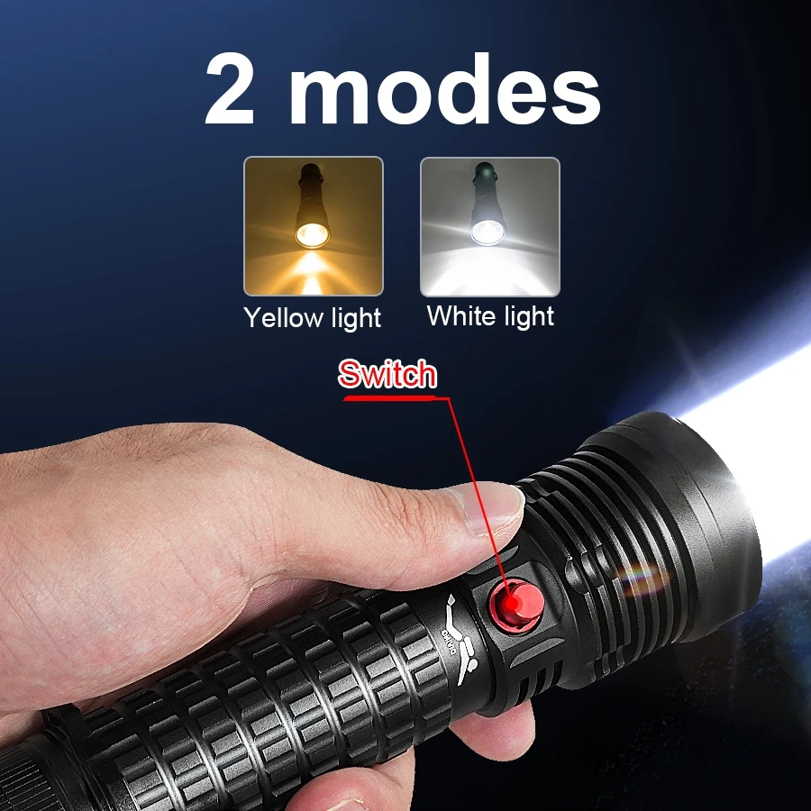 2025 New Professional Diving Flashlight 500M Underwater Lamp IPX8 Waterproof LED Flashlight USB Rechargeable Scuba Diving Torch - Image 3