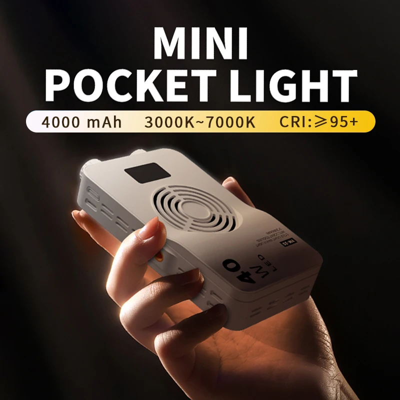 40W Bi-Color LED Portable Fill Light Live Street Photography Light Selfie Light Camera Top Light Outdoor Live Lighting Equipment