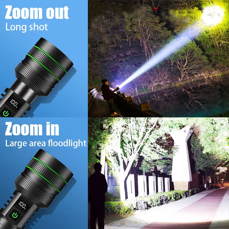 New 800W Ultra Powerful Flashlight Rechargeable LED Flashlight Tactical Torch Zoom High Power Flashlight 3000M Long Shot Lantern - Image 2