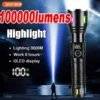 2025 High Power Flashlights Rechargeable LED Flashlight Tactical Torch Zoom Ultra Powerful Torch 3000M Outdoor & Emergency Lamp