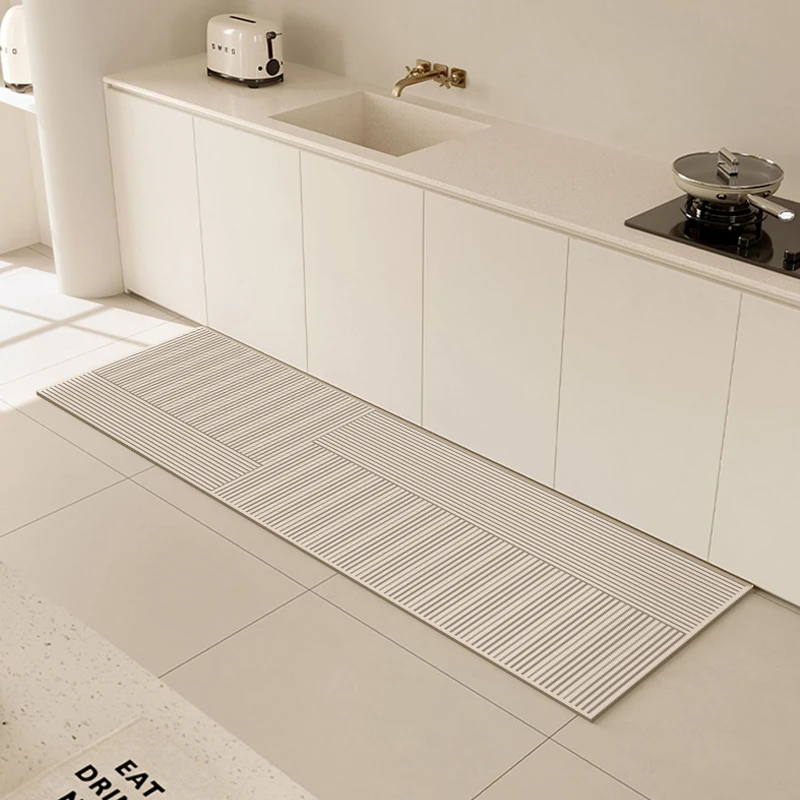 VIKAMA Korean Minimalist Style Kitchen Floor Mat Water-Absorbing And Oil-Absorbing Diatom Mud Carpet Home Bathroom Door Carpet - Image 4
