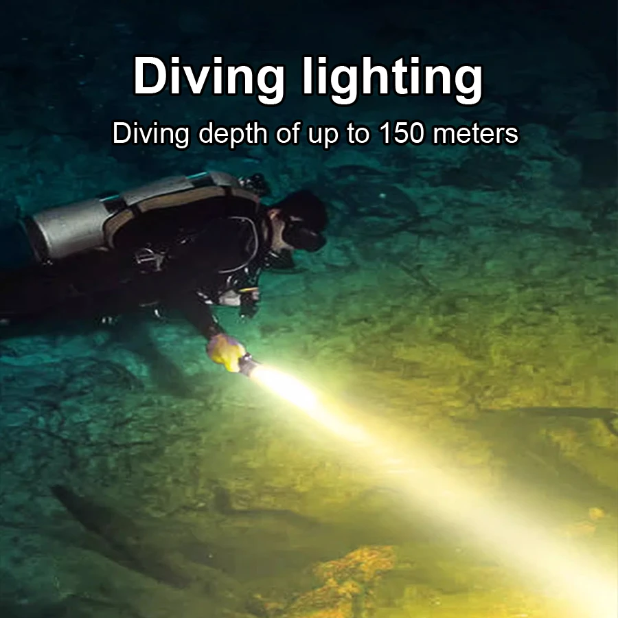 2025 New Professional Diving Flashlight 500M Underwater Lamp IPX8 Waterproof LED Flashlight USB Rechargeable Scuba Diving Torch - Image 6