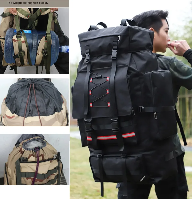 130L 80L Hiking Camping Backpack Travel Large Luggage Bag Trekking Outdoor Sports Pack Molle Trekking Rucksack For Men Big Bag - Image 5