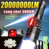 20000000LM Most Powerful Flashlights Super Bright White Laser Torch Waterproof Hand Lamp Magnetic With Tail Knife Lantern