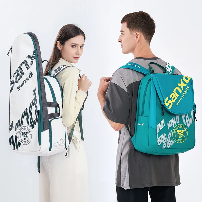 Men Foldable Tennis Paddle Backpack Squash Badminton Racket Bag with Shoes Pack Racquetball Outdoor Sports Training Gym Men Bag - Image 2