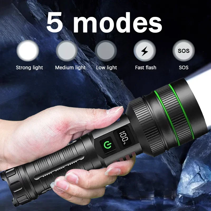 New 800W Ultra Powerful Flashlight Rechargeable LED Flashlight Tactical Torch Zoom High Power Flashlight 3000M Long Shot Lantern - Image 3