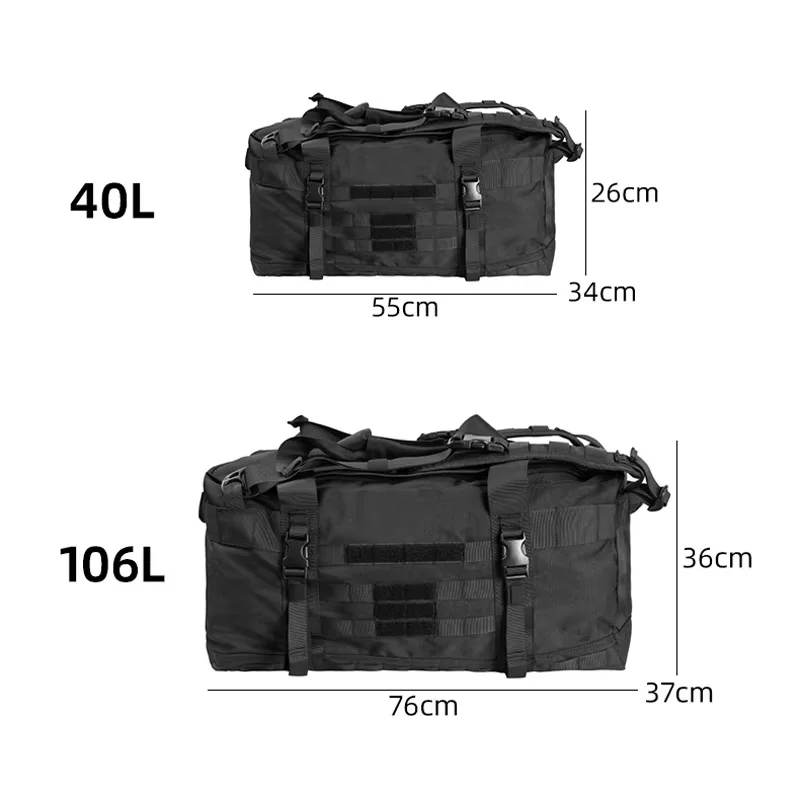 106L 40L Luggage Duffel Bag Camping Backpack Tactical Large Bag Men's Hiking Mountaineering Trip Utility Gym Weekend Travel Bag - Image 6