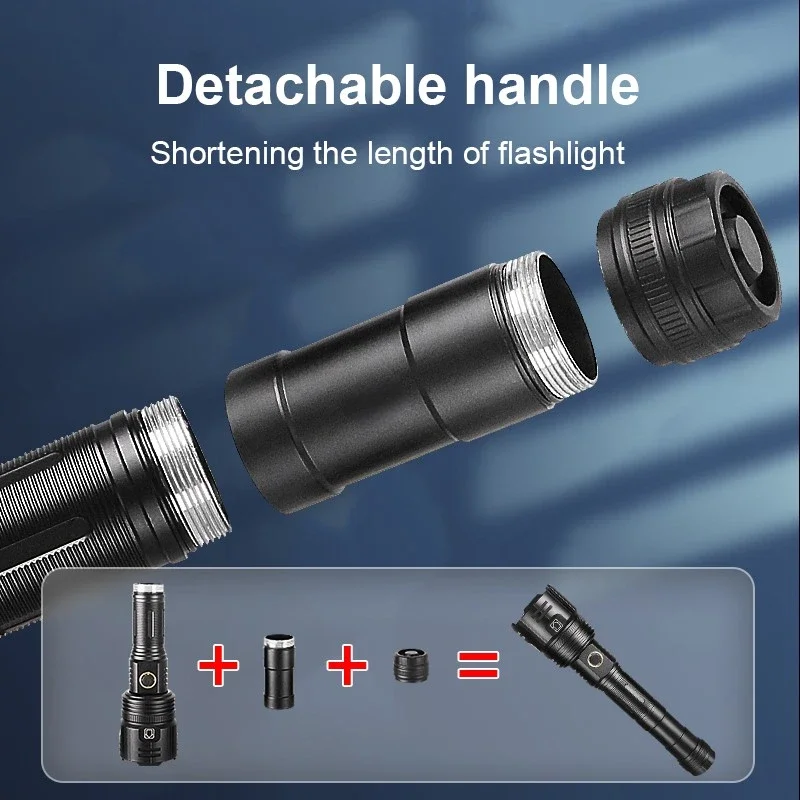1000000LM High Power Led Flashlights Ultra Powerful Tactical Flashlight Telescopic Zoom Torch Search Light Use 26650 Battery - Image 5