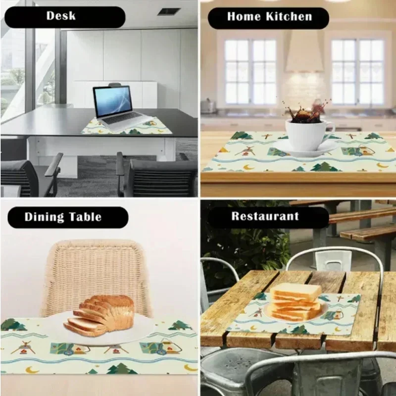 VIKAMA 5/7PC American Minimalist Placemat Table Flag Set Black and White Restaurant Family Gathering Cafe Decoration Elegant - Image 5
