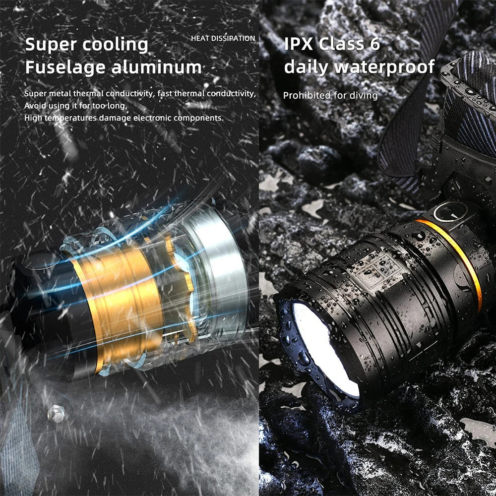 Super Bright XHP360 LED Headlamp USB Rechargeable Powerful Headlight Zoom Head Flashlight Waterproof Lamp For Camping Fishing - Image 5